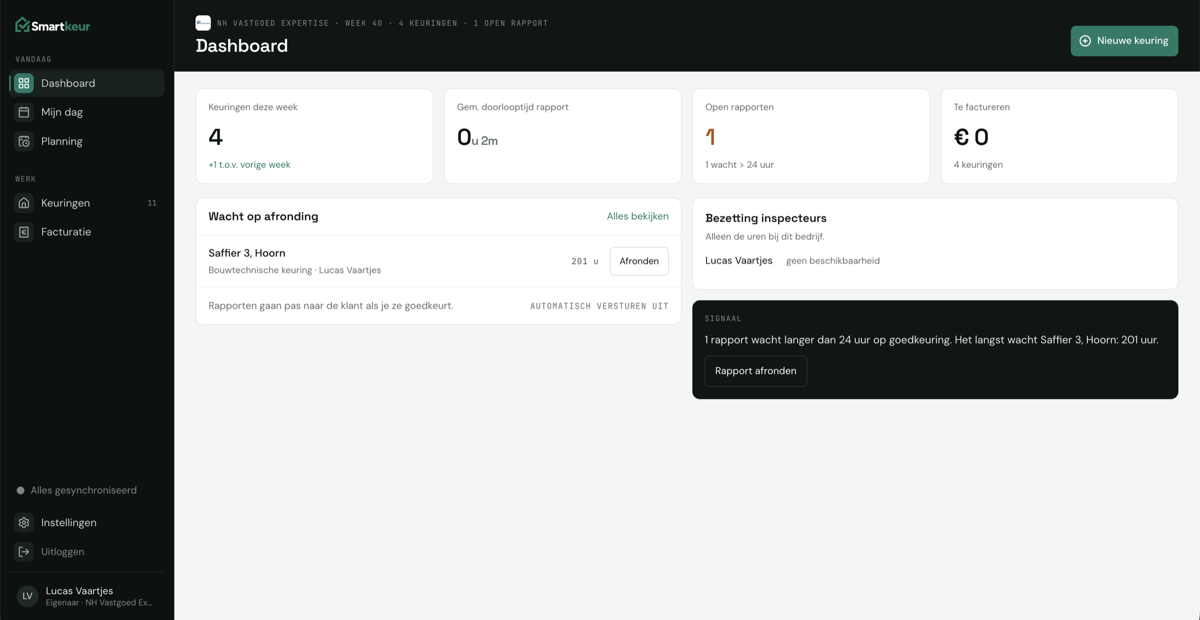 Smartkeur dashboard